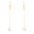 18K Gold Ear Jewelry Freshwater Drop Pearl Earrings